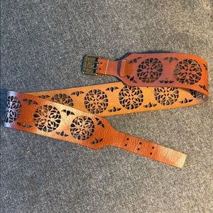 Calvin Klein Womens brown perforated belt